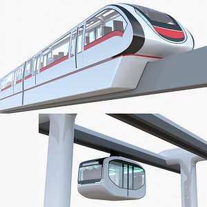 3D Monorail trains concepts model