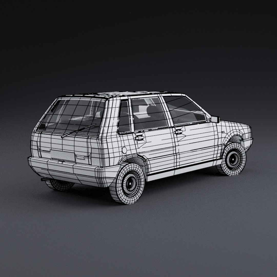 Niedriges Polykarikatur-Auto Fiats Uno 1983 3D-Modell - TurboSquid