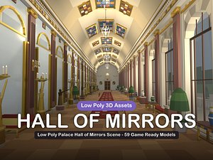 Low Poly Palace Hall of Mirrors Scene