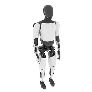 3D Tesla Optimus Gen 2 Humanoid Robot White Rigged for Cinema 4D