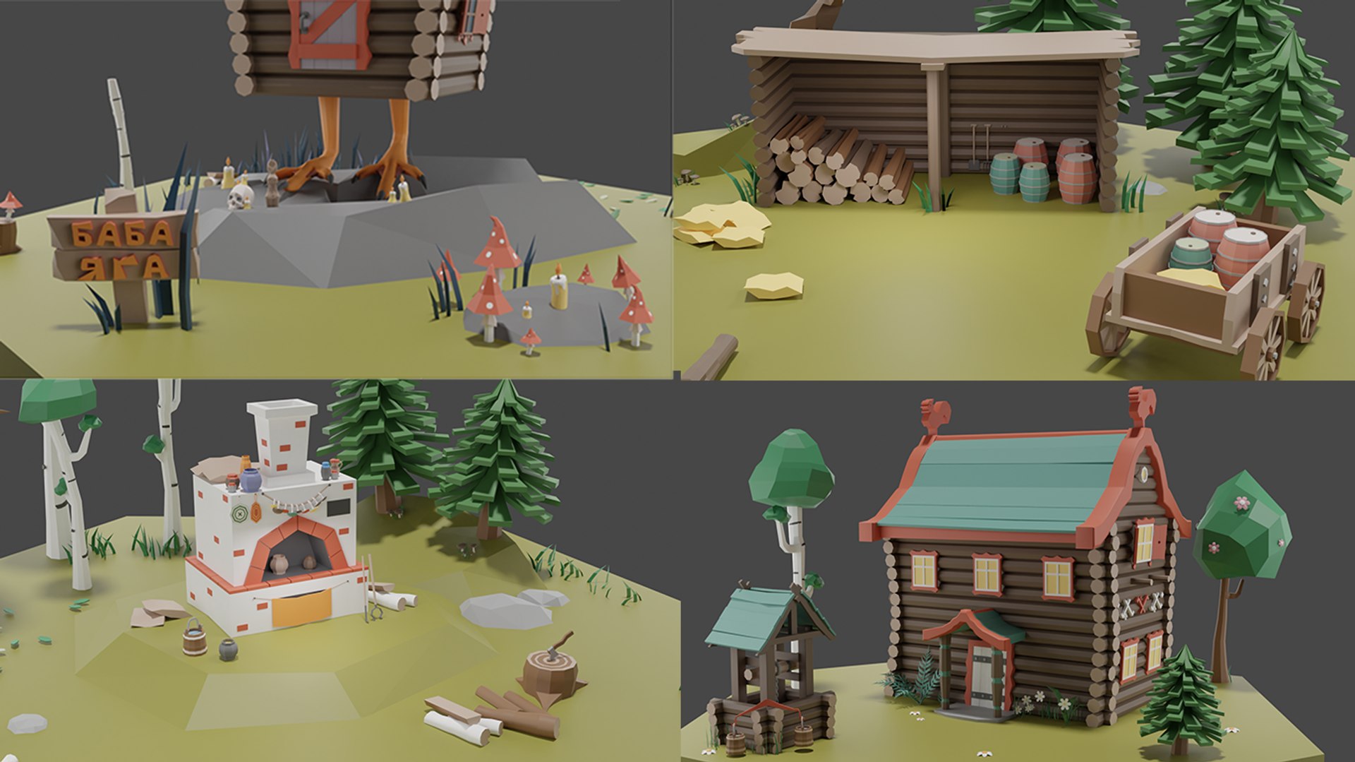 3D Tiles Slavic Set Low-poly - TurboSquid 1896778