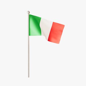 3D Italy - Italia Flag Animated with Texture model