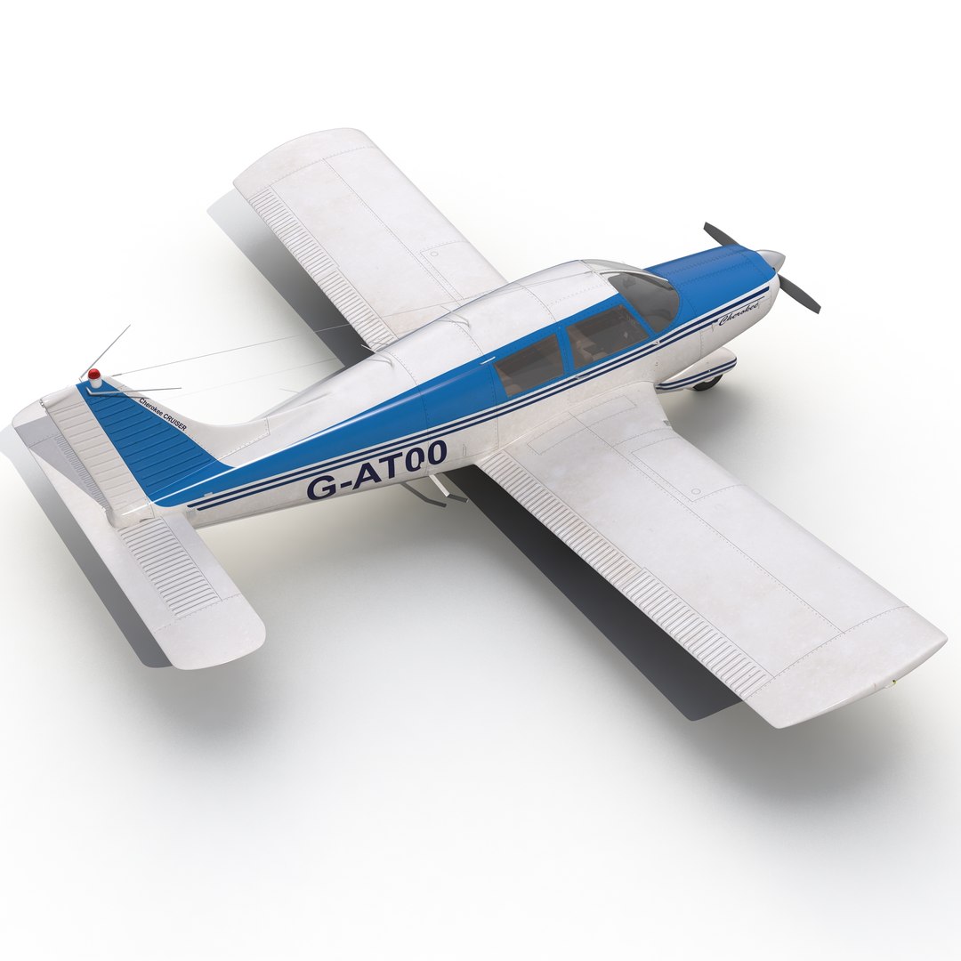 Light Aircraft Piper PA 28 Cherokee 3 3D model preview
