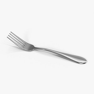 3D model silver fork