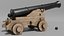 3D Medieval Vessel Ship Cannon(1) model