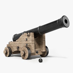 3D Medieval Vessel Ship Cannon(1) model