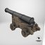 3D Medieval Vessel Ship Cannon(1) model