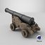 3D Medieval Vessel Ship Cannon(1) model