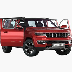 3D Jeep Wagoneer 2022 Opening doors and trunk
