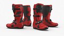 Off Road Enduro Protective Boots Red Black