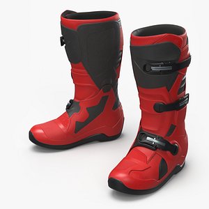 Off Road Enduro Protective Boots Red Black