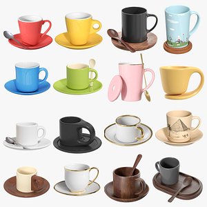 Tea and Coffee Cups Collection 3D model
