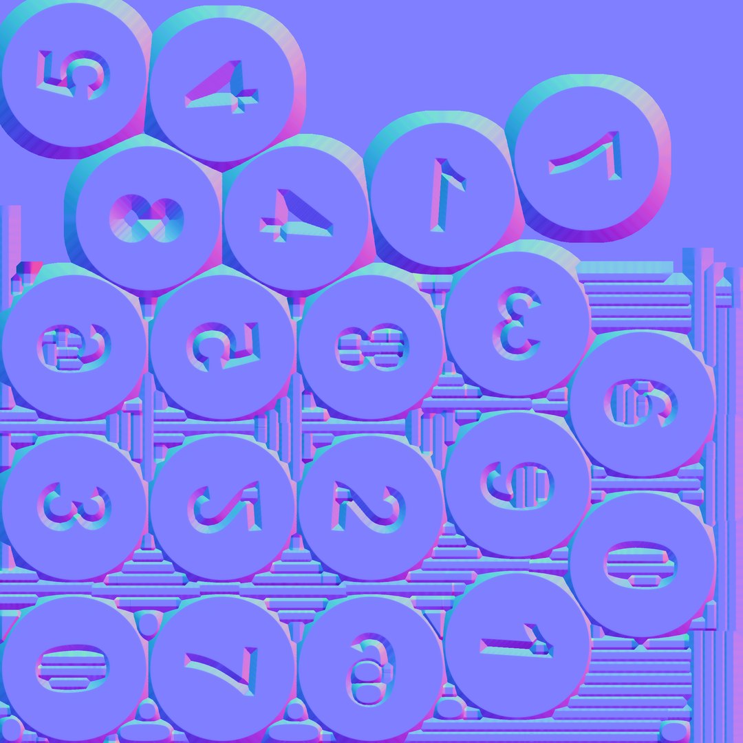 3D Collection Of Round Numbers Blue Model - TurboSquid 2339052