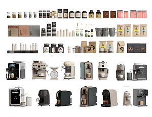 Coffee Machines Collection Coffee Accessories Collection 3D