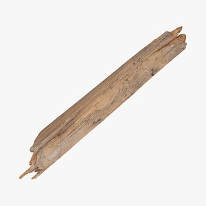 broken wood piece 01 3D