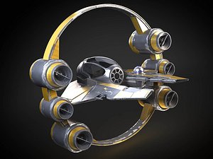 Jedi Starfighter Eta-2 with hyperdrive booster ring