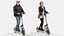 Electric E Scooters with Riders - Animated with mocap