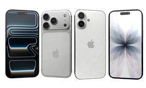 Apple iPhone 17 Pro Silver And iPhone 17 White 3D model