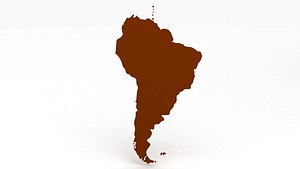 South America Continent Map 3D