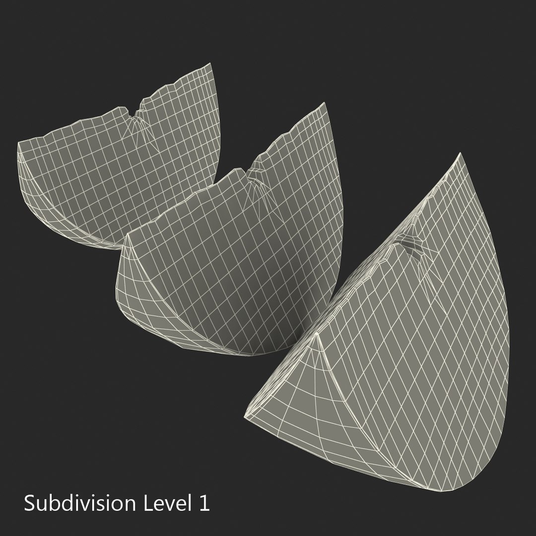 3d model of grapefruit slice set modeled