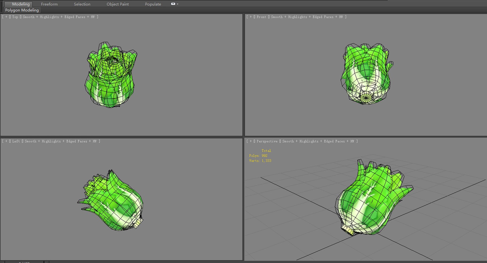3D Cartoon Cabbage - Greens - Vegetable - TurboSquid 1926458