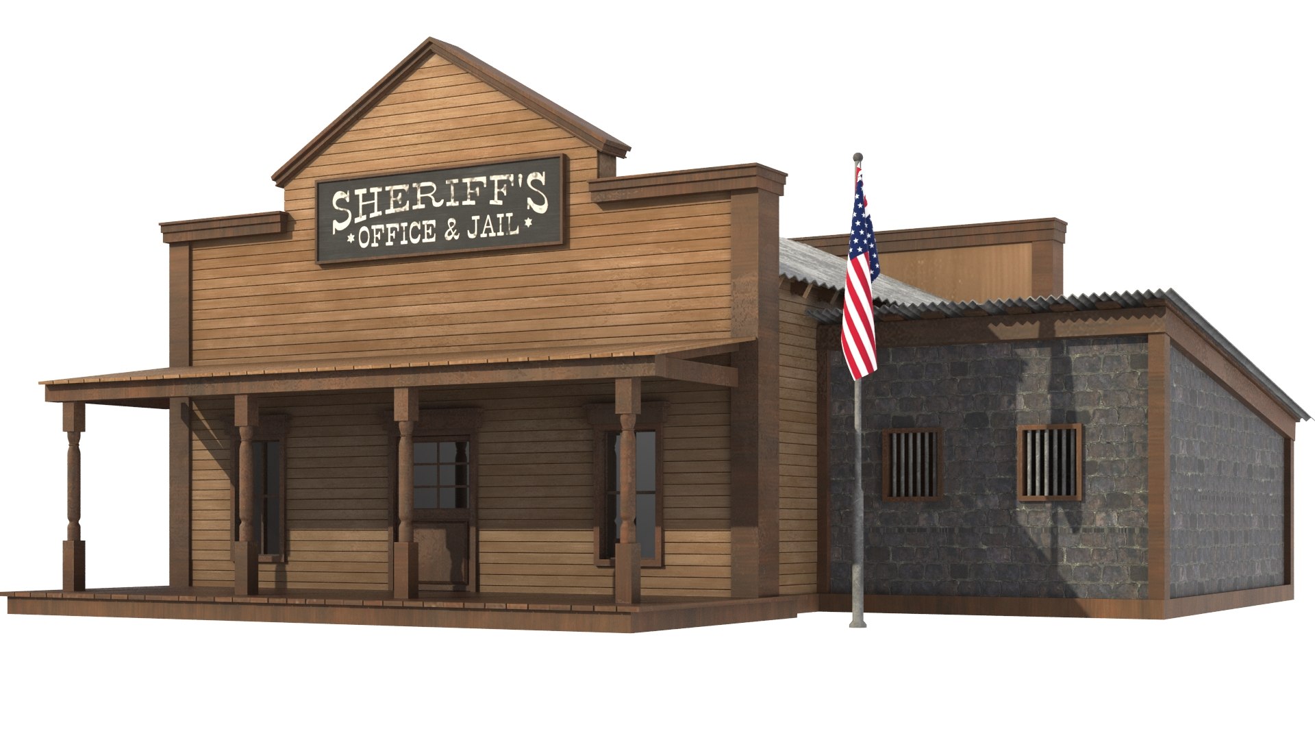 3d Detailed Western Sheriff Office - Turbosquid 2165008