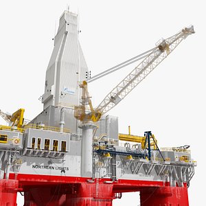 3D Offshore Oil Rig Platform Rigged