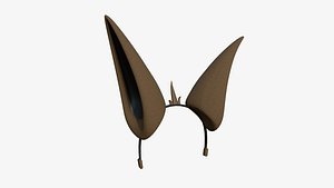 Furry Ears Tiara E05 Brown - Headband Character Design 3D