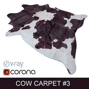 3d cowhide rug photorealistic interior model