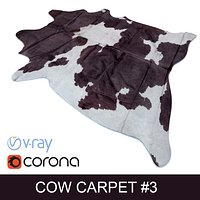 Kuhfell Teppich - Cow hide carpet rug for photorealistic interior vizualisation