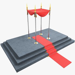 Pedestal Stair with Carpet and Canopy
