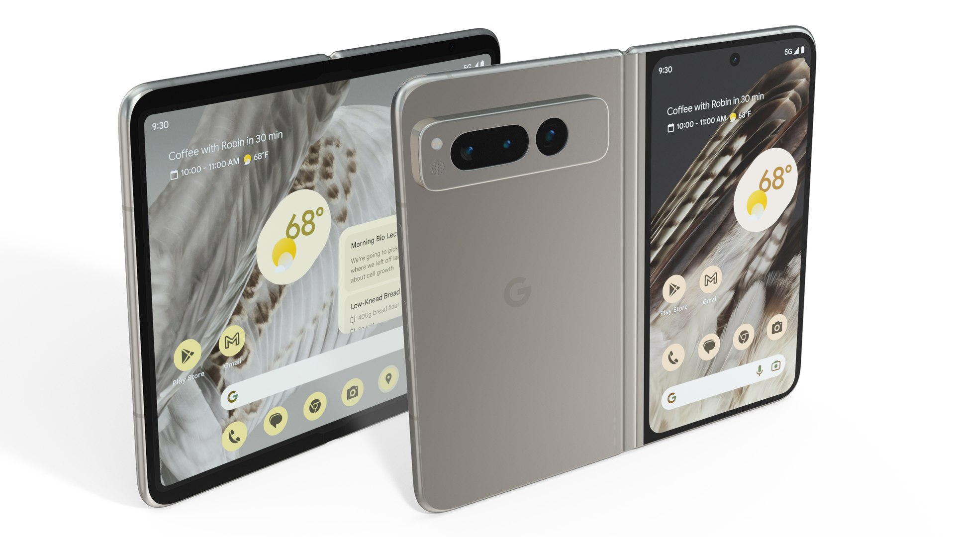 Google Pixel Fold Android Smartphone Porcelain 3D model preview