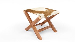 3D model curator hide stool table