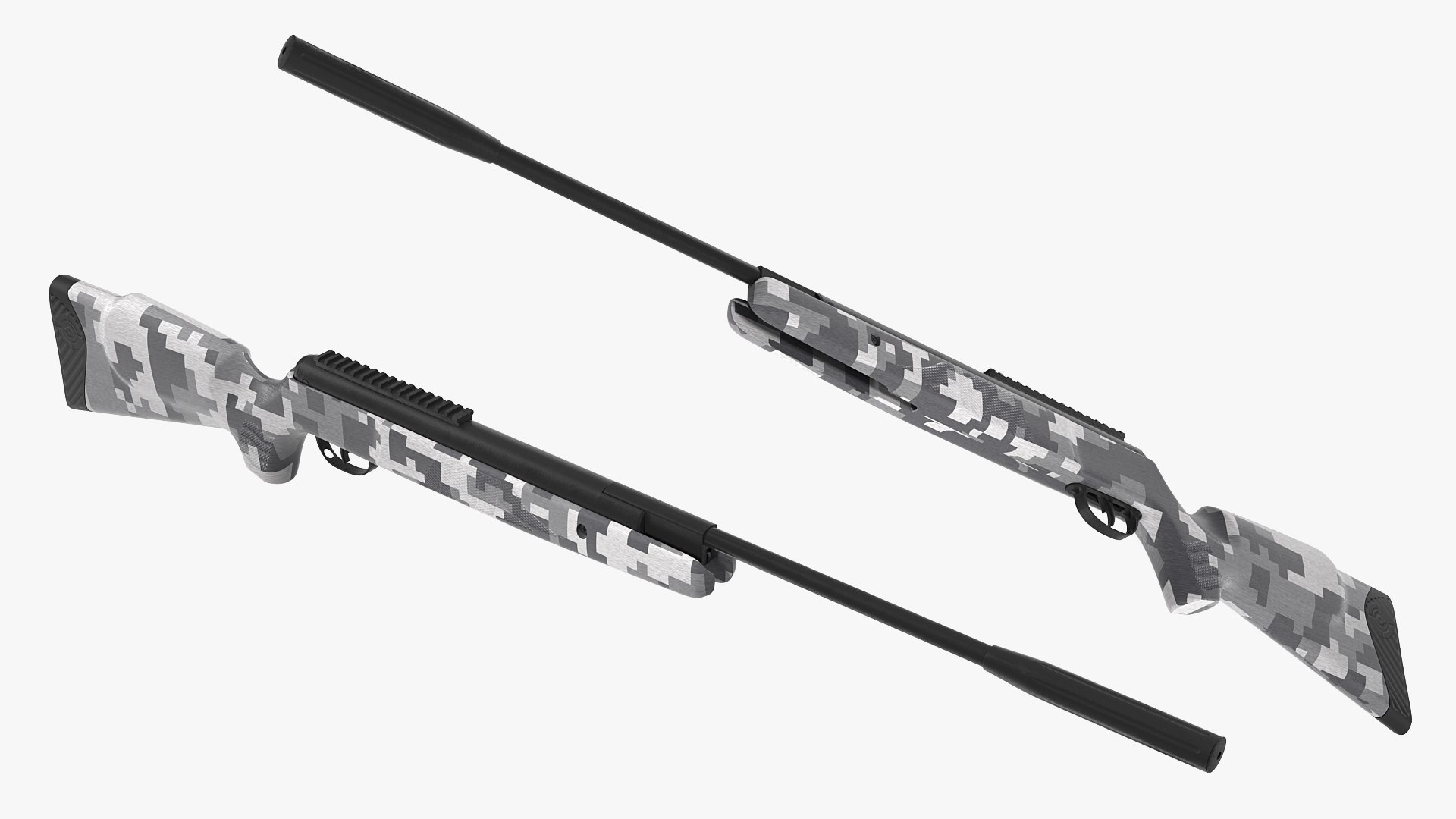Camouflage Air Rifle Generic 3D model preview