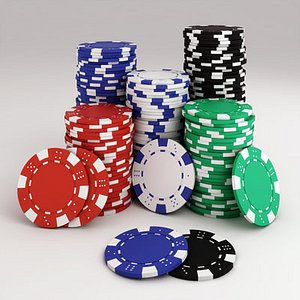 poker chips stack 3d model