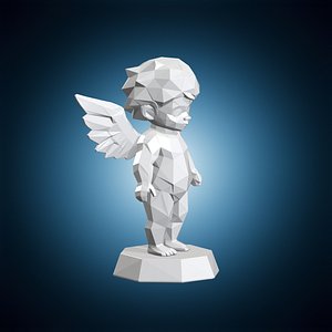 Low Poly Cherub Figure 3D Print Model 3D model