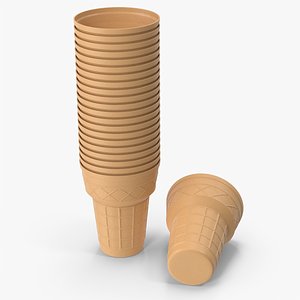 Stack Of Ice Cream Cones 3D model