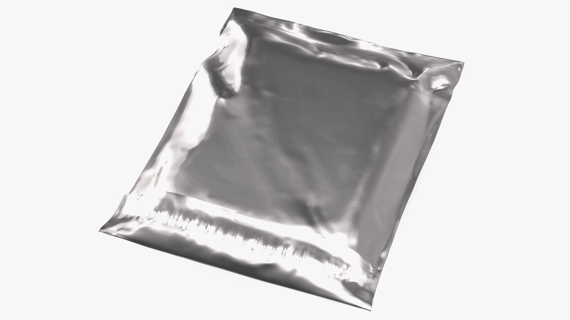 Poly Mailer Plastic Bag Silver Closed 3D model preview