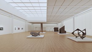 Modern Art Gallery Exhibition Interior 3D