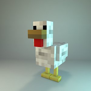 minecraft chicken 3D model