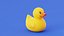 Rubber Duck Bath Toy Stylized Illustration  Low-poly 3D model