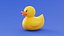 Rubber Duck Bath Toy Stylized Illustration  Low-poly 3D model