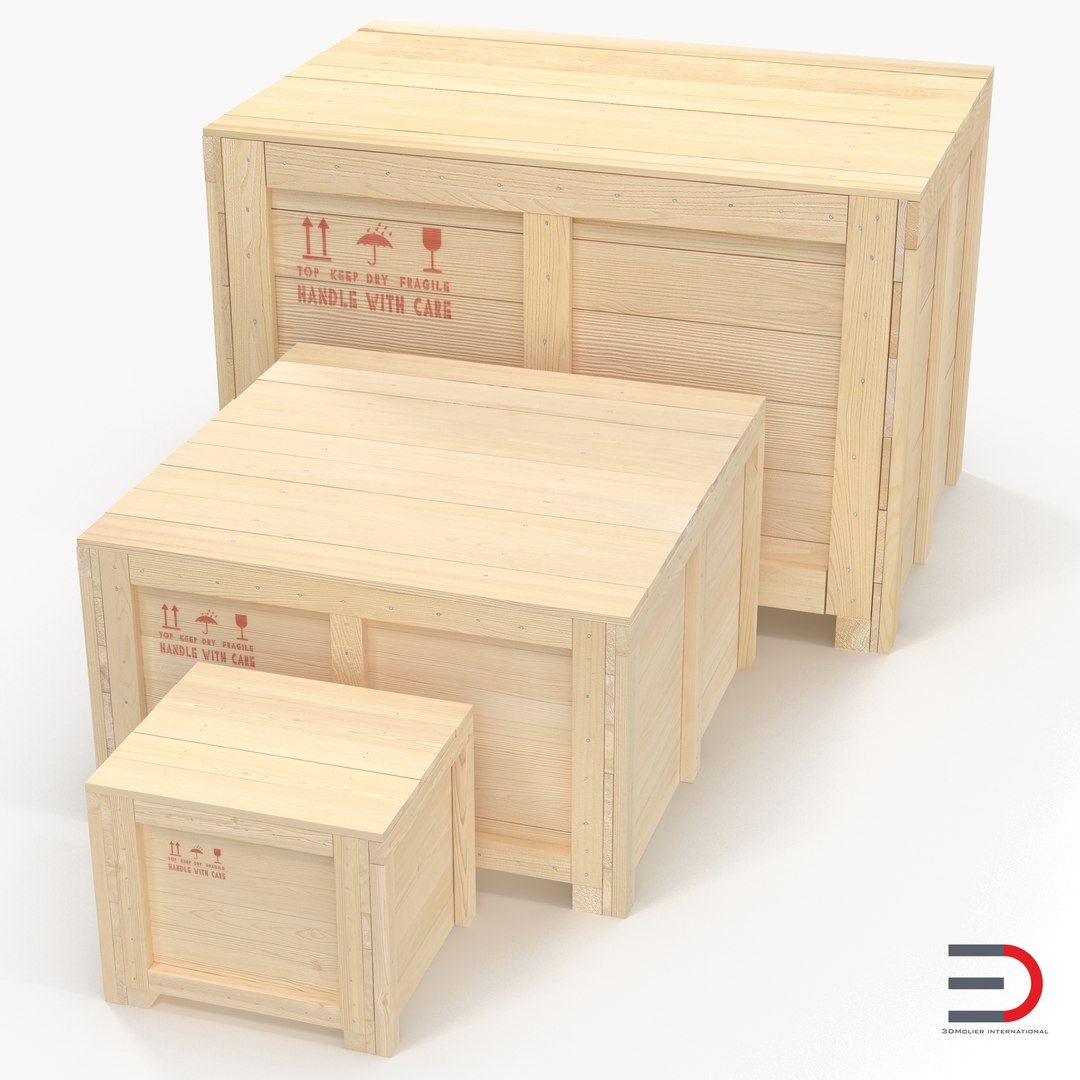 Wooden Shipping Crates Collection 3D model preview