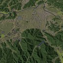 Daegu South Korea - city and urban in 25 km x 25 km