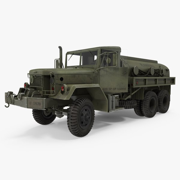 army fuel tank truck 3d model