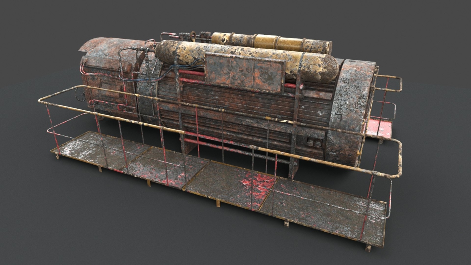 3D rusted machinery device - TurboSquid 1378286