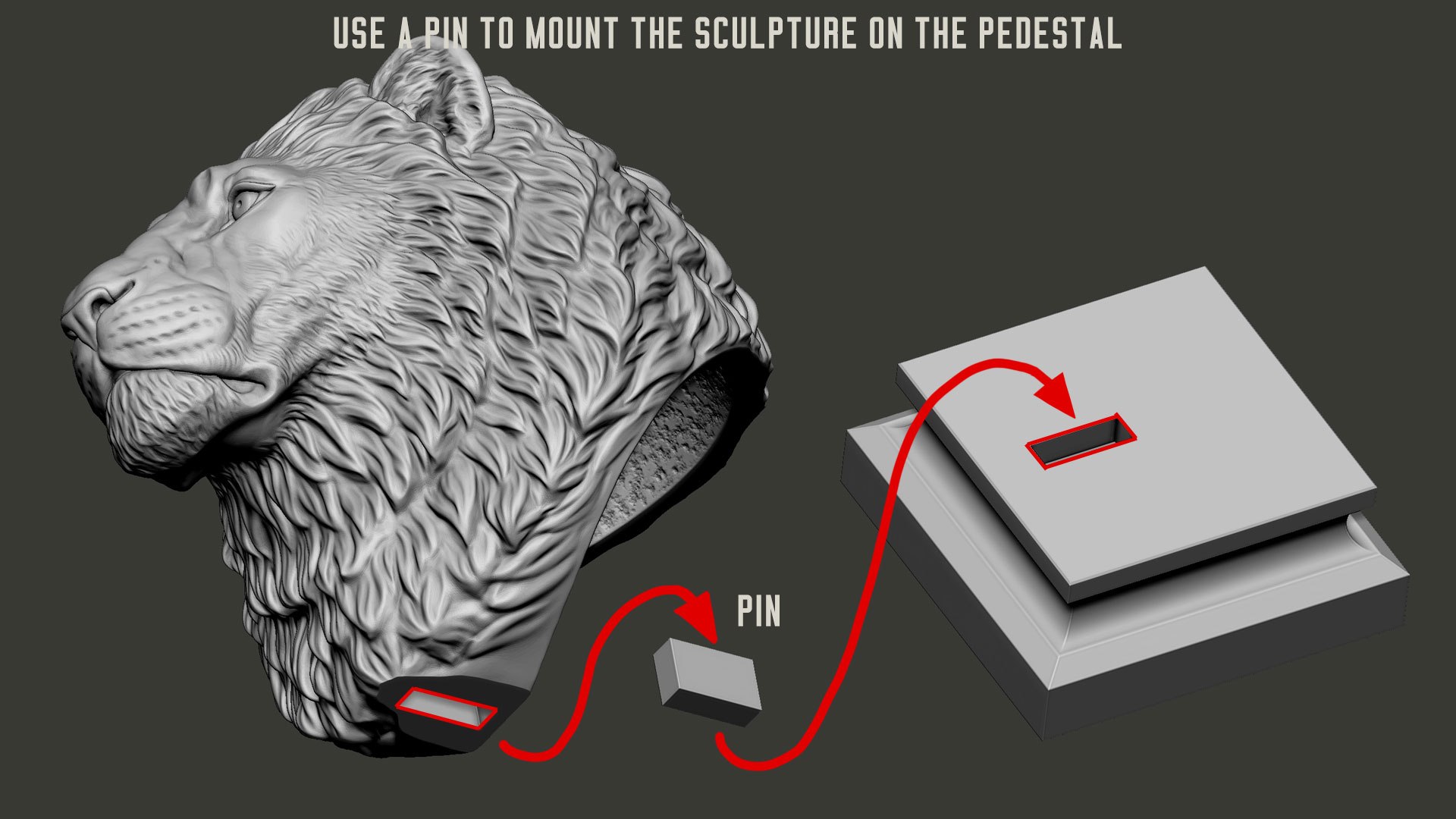 Lion Head Statue  Animal Sculpture STL model https://p.turbosquid.com/ts-thumb/a2/AVMjFr/z0/lionheadbustsculpture3dstlzbr03/jpg/1713188926/1920x1080/fit_q87/e705a1f8ed2c9bd8ff6cc32b28b3da9ea5cbd736/lionheadbustsculpture3dstlzbr03.jpg