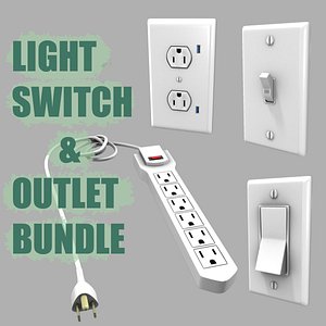 light switches electrical outlets 3d fbx