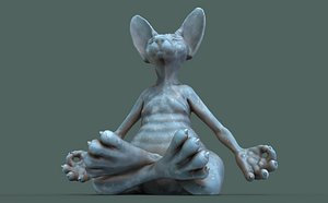 ute and chubby yoga cat print 3D model