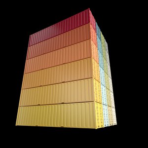3d 40ft containers 1 model